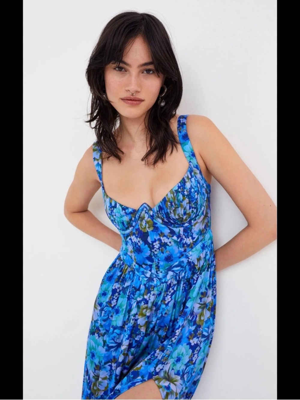For Love & Lemons Astor Blue midi dress